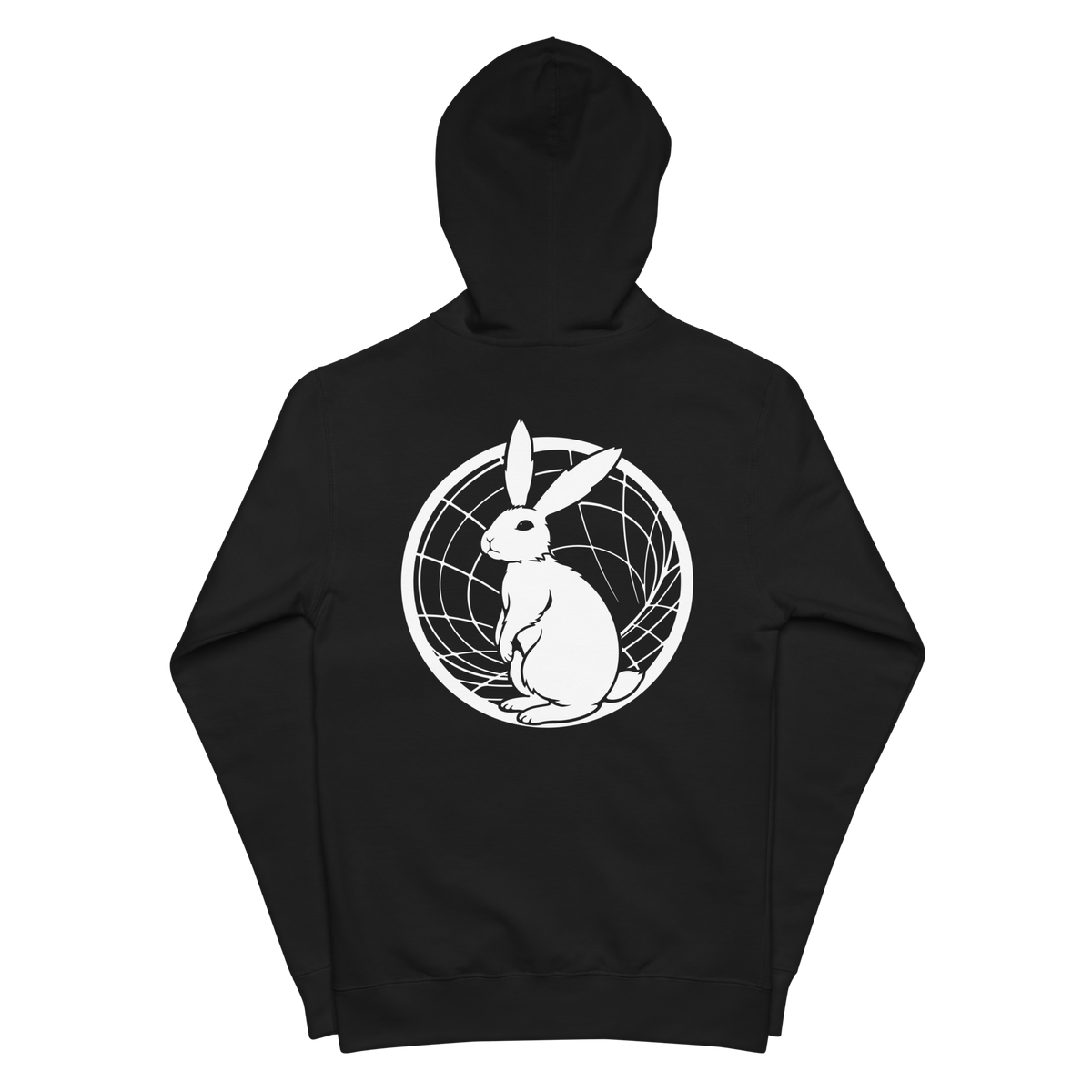 Forbidden White Rabbit Unisex Fleece Zip Up Hoodie Forbidden Clothes Store 9001