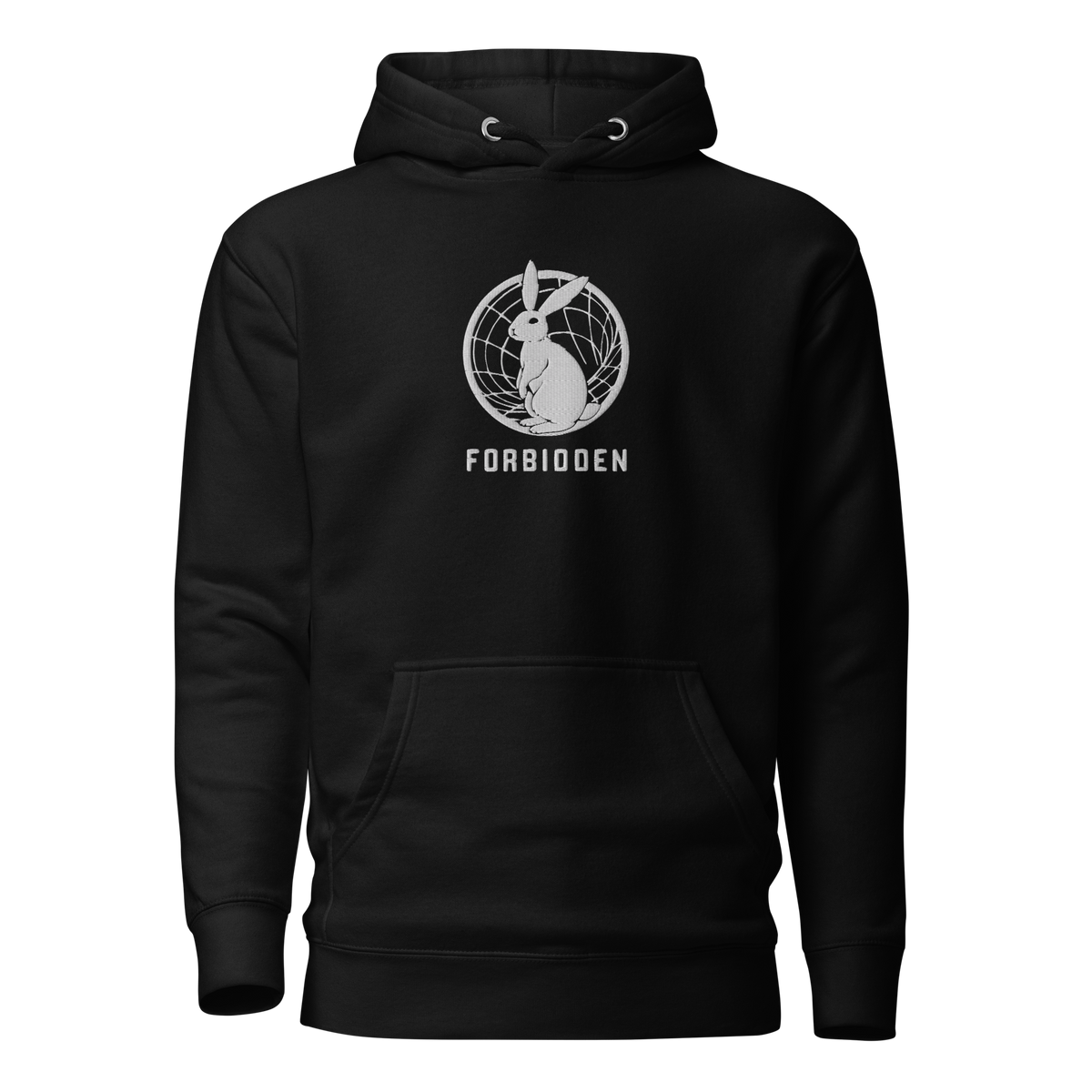 Forbidden White Rabbit - Embroidered Hoodie – Forbidden Clothes store